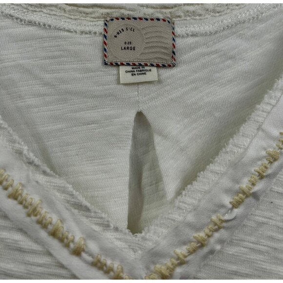 Anthropologie 9-H15 STCL Women's V-Neck Sleeveless Topw/Frayed Trim Front Pocket - Picture 2 of 4